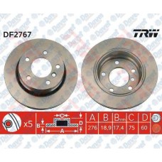 fren diski arka havali 276 mm  bmw e36 3-23 3-28