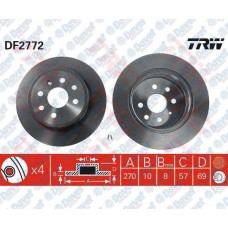 fren diski arka duz 270mm 4 bijon vectra b 95-99