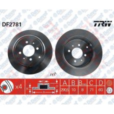 fren diski arka duz 290-50mm p406 95-