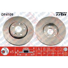 fren diski on havali 280mm espace iii 96-02 laguna i 93-01 safrane i 92-96 safra