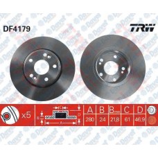 fren diski on havali 280mm  renault  laguna b74 1-8 16v 1-9dci 0301-
