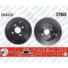 fren diski arka 258mm  toyota  corolla 1-4 1-6 1-8 02-