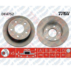 fren diski arka duz 280mm ducato 2-3jtd boxer jumper 2-2hdi 2006-