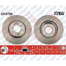 fren diski on havali 257mm 4 bijon  fiat  grande punto 1-2-1-3 jtd 1-4 05--