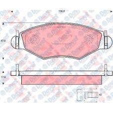 fren balatasi on  wva 23597  peugeot p206 1-4 1-4hdi 1-6 98-   130-9x47-5x18 mm