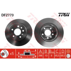 ARKA FREN AYNASI VECTRA B 96-02 SAAB 900 93-03 286 x 10 x 5DL DOLU 5084751-53915