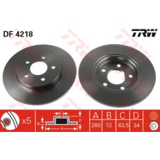 ARKA FREN AYNASI MONDEO III 1.8-2.0-2.2 11.00/08.07 JAGUAR XTYPE 06.01 280x12x5D