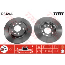 ARKA FREN AYNASI VECTRA C 02 SIGNUM 03 SAAB 9.3 02 CROMA 05 278x12x5DL DOLU