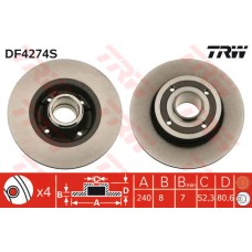 ARKA FREN AYNASI RENAULT MEGANE II 02 MODUS 04 CLIO III 05 240x82.5x4DELİK