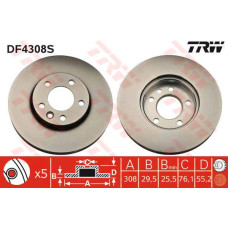 ÖN FREN AYNASI ADET TRANSPORTER T5 03>MULTIVAN 03>TOUAREG 02>CRAFTER 06> 308x29.