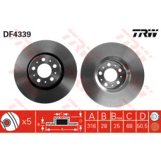 ON FREN DISK AYNA VOLVO S60 I 2.0 T -2.4 00 10 V70 II 2.4 05 08 XC90 I D3 / D5 0