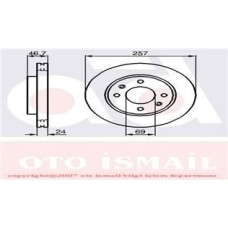 ÖN FREN DİSKİ HAVA KANALLI HYUNDAI ELANTRA 1.6L benzinli 01-03 / MATRIX 1.6L G4E