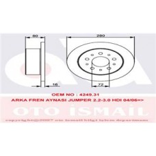 ARKA FREN DISKI BOXER III 06 DUCATO III 06 JUMPER III 06 280x16x5DL