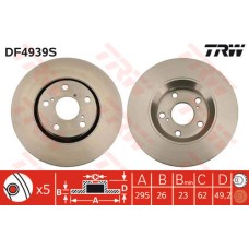 ÖN FREN AYNASI AURIS ZE15-RE15 2.0D-4D-2.2D-4D 03/07 AVENSIS 09 VERSO 09 295x26x