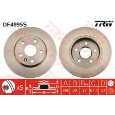 ÖN FREN AYNASI INSIGNIA A 08 SAAB 9-5 YS3G 10 16 JANT 296x30x5DLxHAVALI 13501307