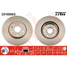 ÖN FREN AYNASI INSIGNIA A 08 SAAB 9-5 YS3G 10 17 JANT 321x30x5DLxHAVALI 13502214