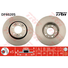 ÖN FREN DİSKİ EXPERT-JUMPY-SCUDO-PROACE 07 280x28x5 HAVALI ABS SIZ ARAÇLAR İÇİN