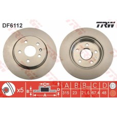 ARKA FREN AYNASI INSIGNIA A 08 SAAB 9-5 YS3G 10 17 JANT-18 JANT 315x22.9x5DLxHAV