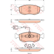 ÖN FREN BALATASI FIAT 500 10> 500 C 12> PUNTO 09> PUNTO EVO 09> K:17.1 MM G:149.