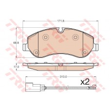 ÖN BALATA FORD TRANSIT V363 14 -TRANSIT CUSTOM 2.2 TDCI 12 2 ADET KABLOLU