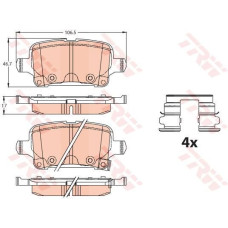ARKA FREN BALATASI OPEL ASTRA K 1.0-1.4-1.4T-1.6T-1.6 CDTI 16 22 106.5x46.3x16.6