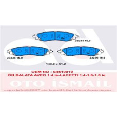 ÖN FREN BALATASI LACETTI 1.4-1.6-1.8 2.0D 04> NUBIRA 1.4-1.6-1.8 2.0D 04>