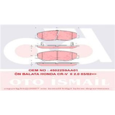 ÖN FREN BALATA HONDA CIVIC 1.6L R16B 4 kapI sedan benzinli FC5 kasa 16-> / CR-V
