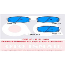 ÖN BALATA HYUNDAI İ30 1.4-1.6-2.0-1.6 CRDI-2.0 CRDI 10/07 > KIA CEED 06 >
