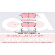 ARKA BALATA AURIS-COROLLA 1.4-1.6 VVTI 07-10 1.4D-4D-1.6 13 YARIS 1.0 VVTİ 06 1.