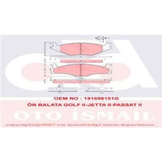 ÖN BALATA GOLF II 76/91 JETTA II 78/91 PASSAT II 81/88 CORDOBA İBİZA 93/96