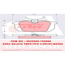 ARKA BALATA TMPR-TİPO 2000ie PUNTO ALFA 33-145-146-155