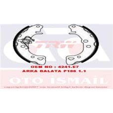 ARKA PABUÇ BALATA P106 1.0 1.1 1.4İ 96 SAXO 1.0 1.1 1.4VTS 1.5D 1.6VTS 96-6.03 1