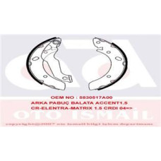 ARKA PABUÇ BALATA ACCENT 1.3 1.6 1.5CRDİ 00.05 ELANTRA 1.6 1.8 01-06 MATRIX 1.5C