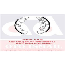 ARKA PABUÇ BALATA OPEL CORSA D 16> ADAM 14>18 PEUGEOT BIPPER 08> P605 90> CITROE