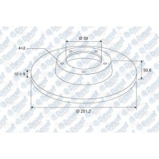 fren diski arka duz 251-5 mm fiat stilo 1-4 1-6 16v 1-9jtd linea-bravo 1-4t-