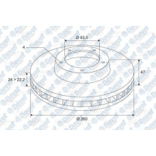 fren diski on havali 260 mm ford mondeo i 93-96 mondeo ii 96-00 1-6 16v-1-8-2-0i