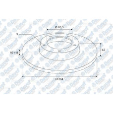 FREN DISKI ARKA 264MM OPEL ASTRA G ASTRA H MERIVA B 03>ZAFIRA 1.8I 00> 5 BIJON