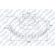 fren diski on havali 285mm vectra c 1-6i 16v 0901-0705  z16 xe -ecotec-