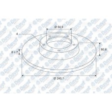 fren diski arka duz 240mm rulmansiz renault clio iii 05- megane ii 02- twingo
