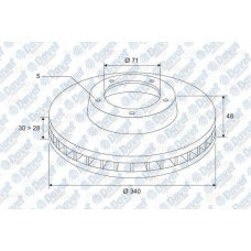 fren diski on adet 340mm p407 04- p508 11- c5