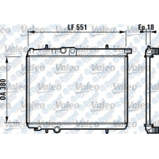 SU RADYATORU P206-P206+T3E 1,1I/1,4I/1,6 16V 98--> KLIMALI OLCU:380*551,3*18 133