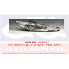 SAĞ FAR ÇİZGİLİ P206 98-03 ELEKTRİKLİ H4