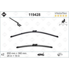 ÖN SİLECEK SÜPÜRGESİ 650/380MM MUZ TİPİ PARTNER TEPE - BERLINGO 08 GRANDE PUNTO