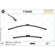 SWF VisioFlex Flat Blade X2 650 430 mm PEUGEOT 508 II 09/18