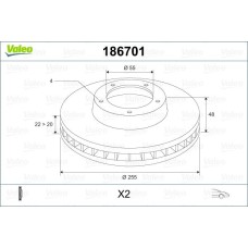 ÖN FREN AYNASI COROLLA 1.4 ie 16V 00-01 1.3 ie 16V 92-97 1.8 ie 16V 92-97 255x22