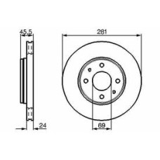 ÖN FREN AYNASI CARISMA 95/6.06 VOLVO S40 1.6 1.8 1.9 2.0 T 95/04 V40 95-04 281x2