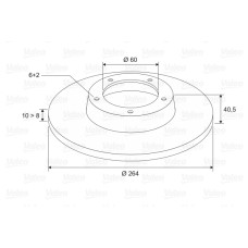 ARKA FREN AYNASI CORSA E 14 ADAM 13 PUNTO EVO-GRANDE PUNTO 05 264x10x4DLxHAVALI