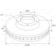 ÖN FREN AYNASI ASTRA K 15 16 İNÇ / 5 DELİK 300x26x5DL HAVALI