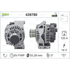 ALTERNATOR A115 14V 120A. FCA 500 C 07- FIORINO 07- NEMO 10- BIPPER 10