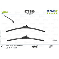 Valeo Silencio X-TRM Flat Blade VF980 X2 650 430 mm ÖN MAZDA III 03.2019